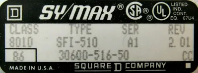 USED SQUARE D 8010-SFI-510 INTERFACE MODULE SY/MAX SER A1 REV 2.01 8010SFI510
