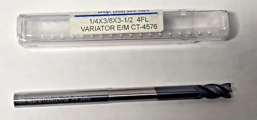 California Tool Solid Carbide 4 Fl End Mill Variator 1/4 x 3/8 x 3-1/2 CT-4576