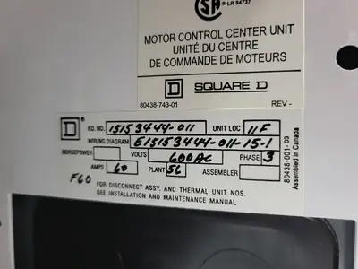 USED SQUARE D MODEL 6
