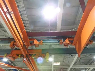 Cleveland Tramrail 10 Ton Double Girder Underhung Bridge Crane 45' 10" Span