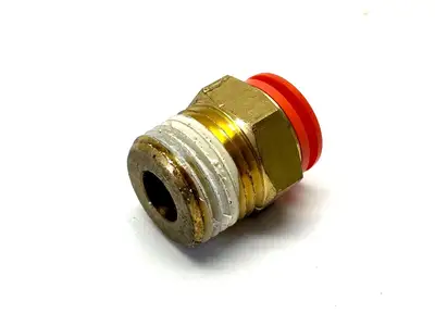 KQ2S13-37AS | SMC  Hex Head Connector Fitting 1/2" One Touch 1/2" NPT LOT OF 6 - Used