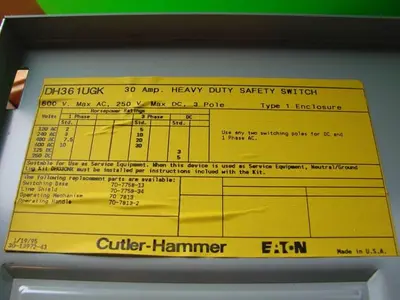 USED CUTLER HAMMER DH361UGK