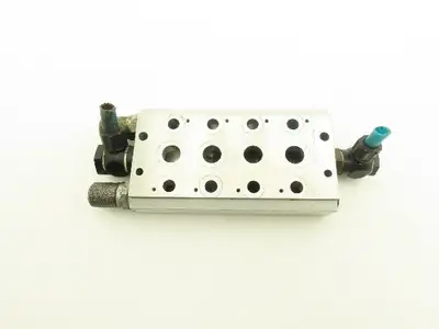 Concordia Fluidtecknik Pneumatic 4 Station Aluminum Manifold Block 3/8" NPT