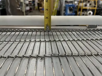 Three-Section Wire Mesh Conveyor with Rails