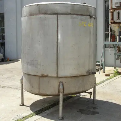 SPC6676  Tank 1000 gallon vertical tank, Stainless Steel, flat