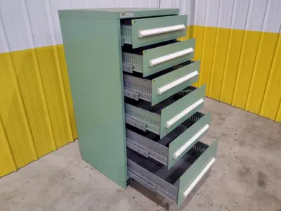 6 DRAWER VIDMAR INDUSTRIAL STORAGE CABINET 30" X 27.5" X 59": STOCK #21443