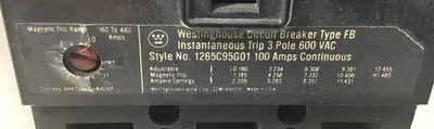 WESTINGHOUSE 1265-C95G01 / 1265C95G01 100A 3 Pole 600VAC 4D-42