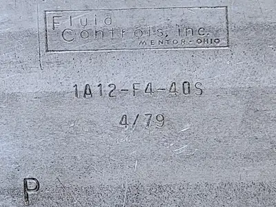 USED FLUID CONTROLS, INC 1A12-F4-40S