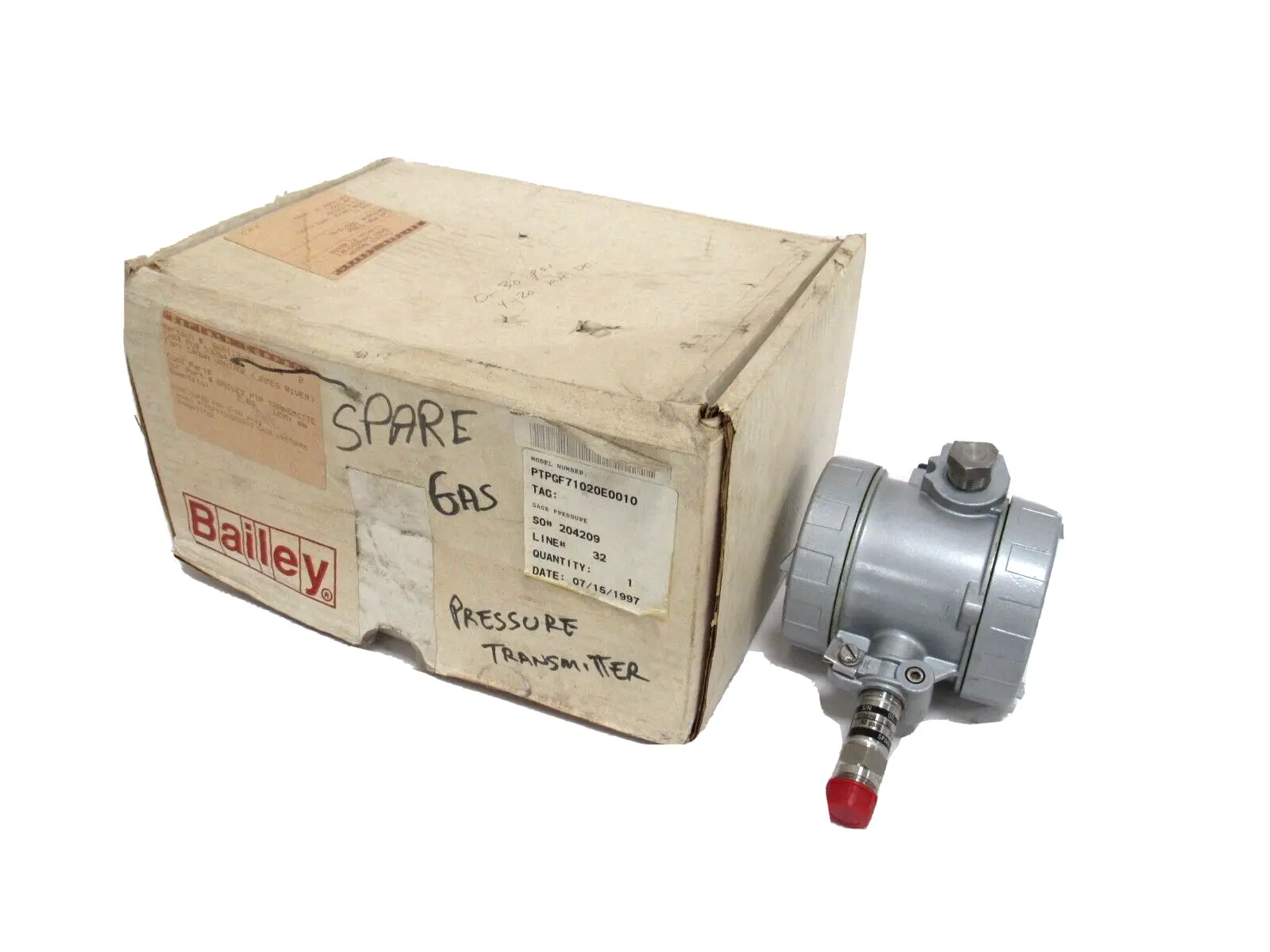 NEW BAILEY PTPGF71020E0010 PRESSURE TRANSMITTER 0-30PSI