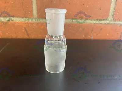 USED CHEMGLASS CG-1000-14 LOWER INNER 45/50 TOP OUTER  29/42 GLASS REDUCER ADAPTER