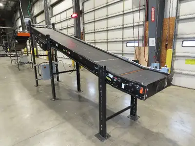 TGW CRUZ Incline Slider Bed 28" Belt Conveyor Variable Speed Drive 460V 17' 8"L