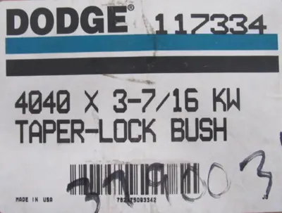 NEW DODGE 117334 TAPER LOCK BUSHING 4040 X 3-7/16 KW