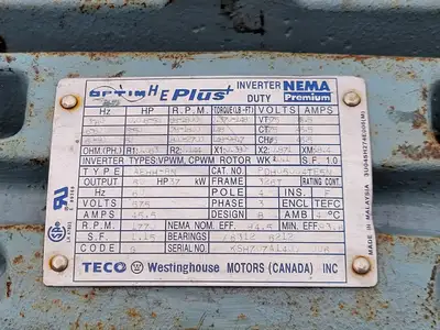 Used TECO-WESTINGHOUSE PDH05004TE5N Motors (misc) British Columbia CA | Lenmark #246492
