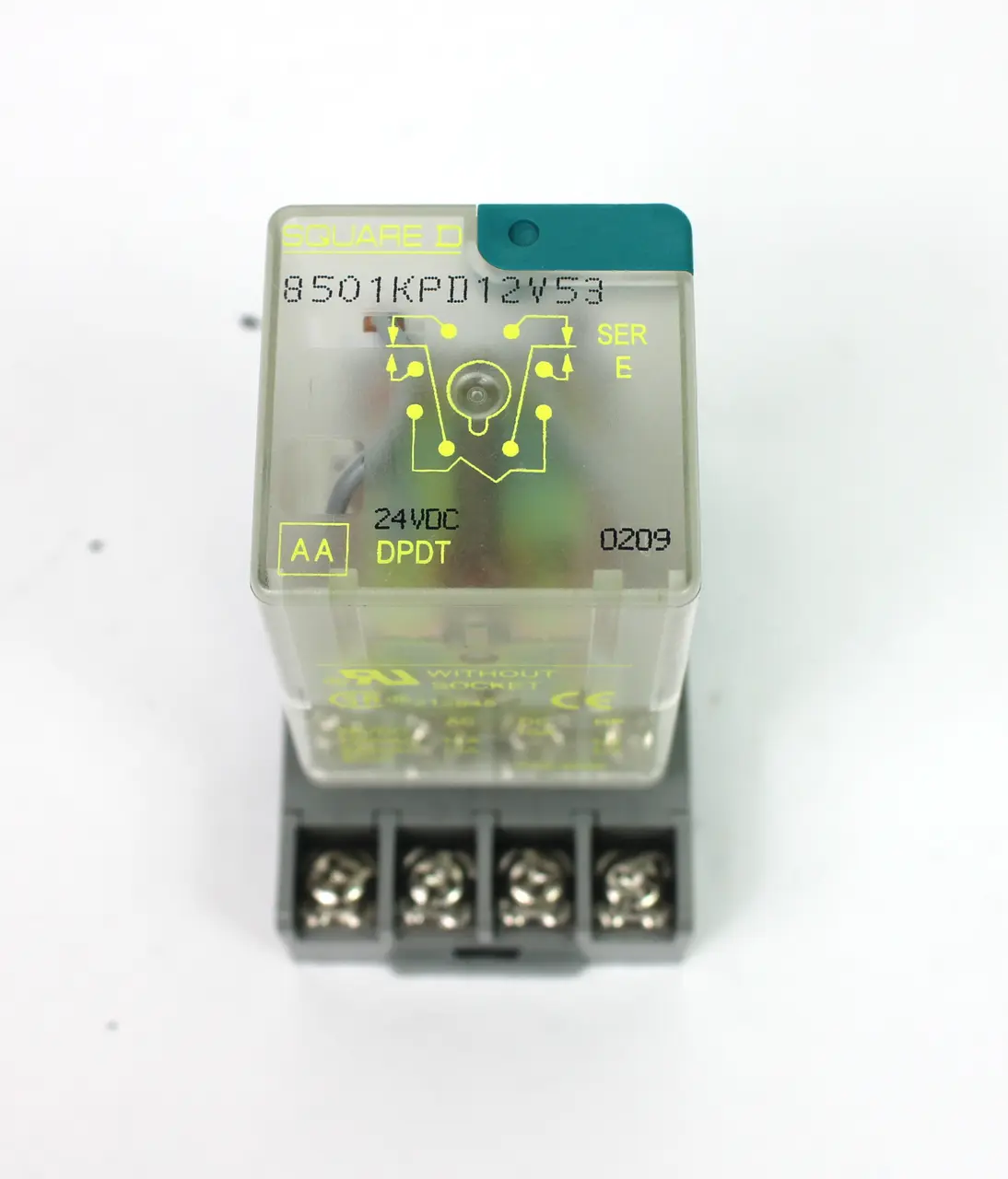 Square D 8501KPD12V53 Relay w/ Idec SR2P-06 Relay Socket 10A