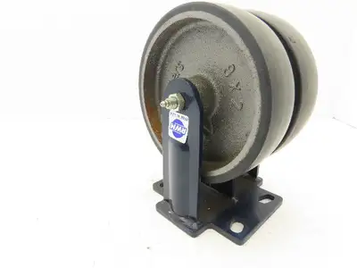 RWM Kingpinless 2-75 Rigid Plate 8"x2" Dual Caster Wheel Urethane on Iron 3000Lb