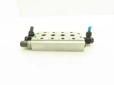 Concordia Fluidtecknik Pneumatic 4 Station Aluminum Manifold Block 3/8" NPT