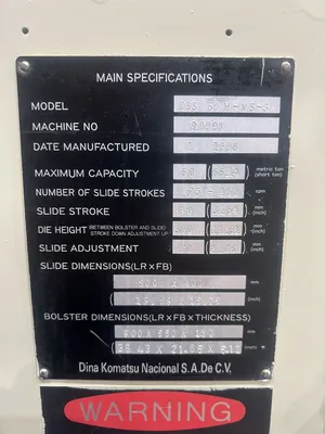 USED 1998 KOMATSU PRESSES KOMATSU OBS60H-VS-3 PRESS