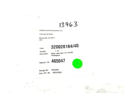 USED WEBER MOTOR CONNECTION CABLE 3-POL+PE 16/C30S