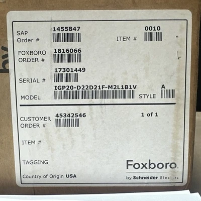 NEW Foxboro IGP20-D22D21F-M2L1B1V