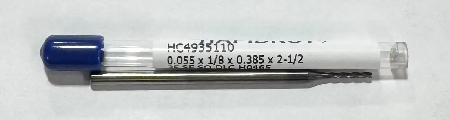 RapidKut .055" Carbide End Mill 3 Flute Long Length DLC Coated