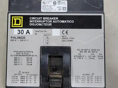 USED SQUARE D FHL36030