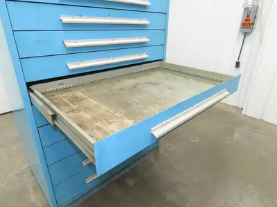 Nu-Era Modular Tool Storage Cabinet 10 Drawer 45x28x61" Blue Stanley Vidmar