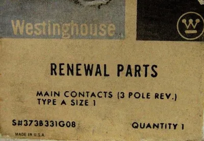 NEW WESTINGHOUSE 373B331G08 CONTACT KIT 3 POLE TYPE A SIZE 1
