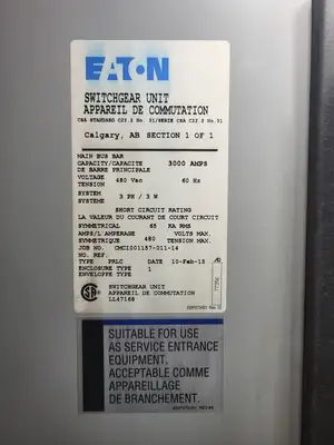 Freedom Series 2100 Motor Control Center 3000 Amp Switchgear Unit