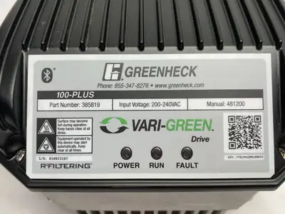 USED GREENHECK VARI-GREEN DRIVE, FRANKLIN, VFD 100PLUS 385819