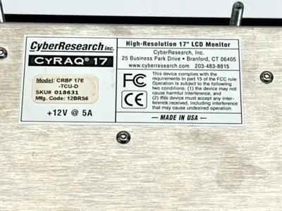 CRBF 17E-TCU-D | Cyber Research  CYRAQ 17 High Resolution 17" LCD Touch Monitor - Used