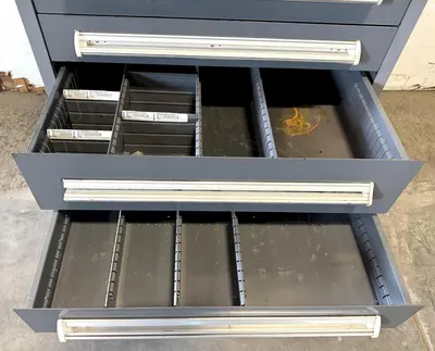 Vidmar Storage Cabinet, 10 Drawer, 30"W x 27-3/4"D x 59"H