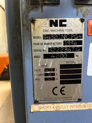 Used 1996 ANCA SYS32C.NC.PG4 Punch & Die Grinders Ontario CA | Aucto #1368732