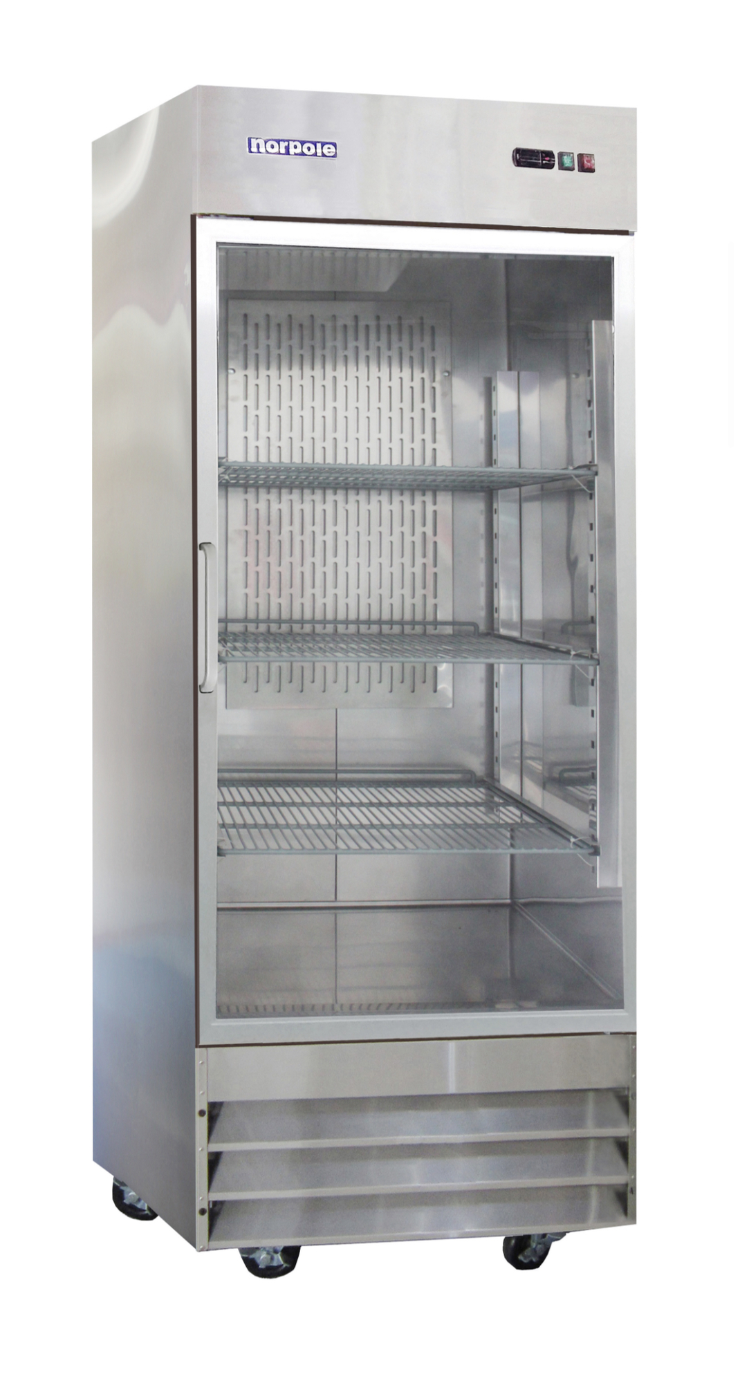 1 Glass Door Stainless Steel Reach-In Refrigerator