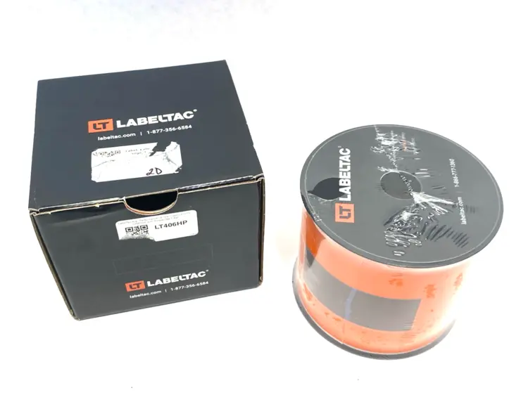 Used LABELTAC PRO MODEL HIGH PERF. 10 YEAR VINYL LABEL, ORANGE 4" X 150'/ROLL Blank Label Michigan US | Maverick Industrial Sales #1093056