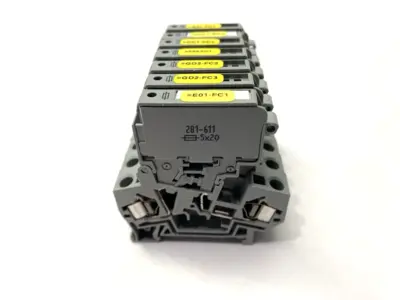 USED WAGO FUSE TERMINAL BLOCK 2-CONDUCTOR W/ FUSE HOLDER LOT OF 7