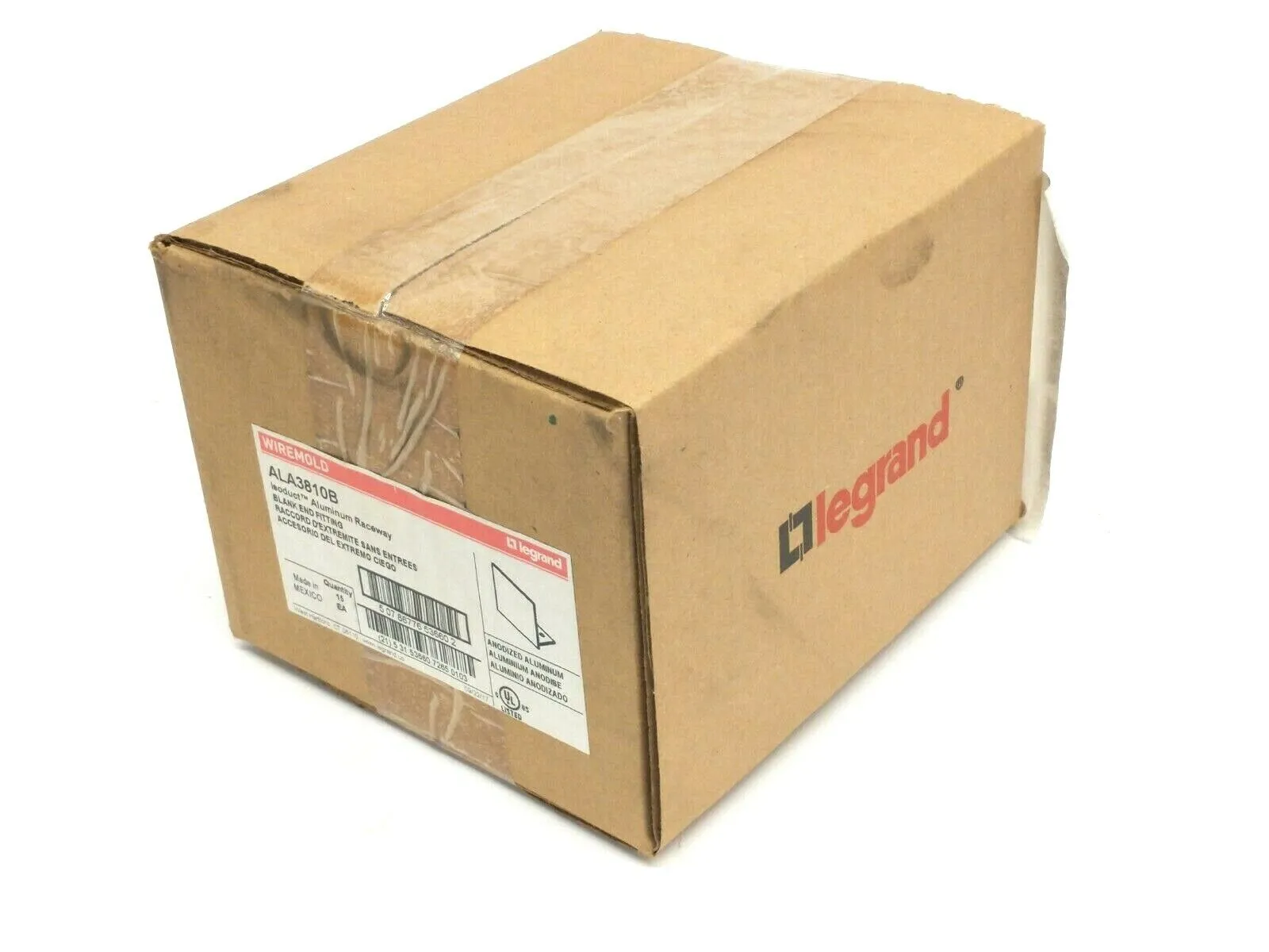ALA3810B | Wiremold  Aluminum Raceway Blank End Fitting BOX OF 15 - New