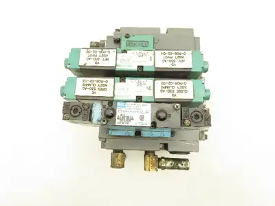 Numatics/Mac 081SS400M000061 Pneumatic Manifold 3 Solenoid Valve 24VDC