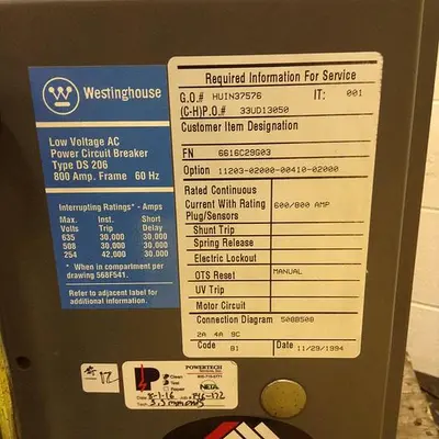 USED WESTINGHOUSE DS-206