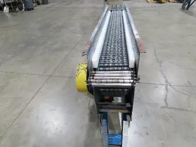 New London Engineering 8"x 6' 6" Plastic Roller Belt Accumulating Conveyor 30FPM