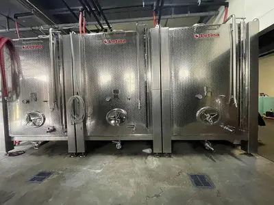 Used Letina 12,150L / 3210 Gallon storage/ fermenters - square tanks with jackets
