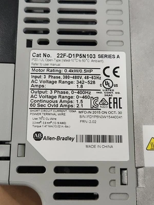 USED Allen-Bradley 22F-D1P5N103