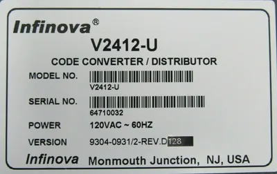 NEW INFINOVA V2412-U CODE CONVERTER/DISTRIBUTOR V2412U