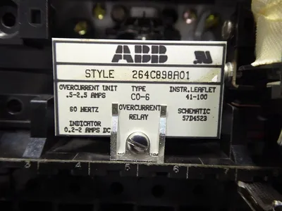 ABB 264C898A01 C0-6 Overcurrent Relay .5-2.5 Amps Used