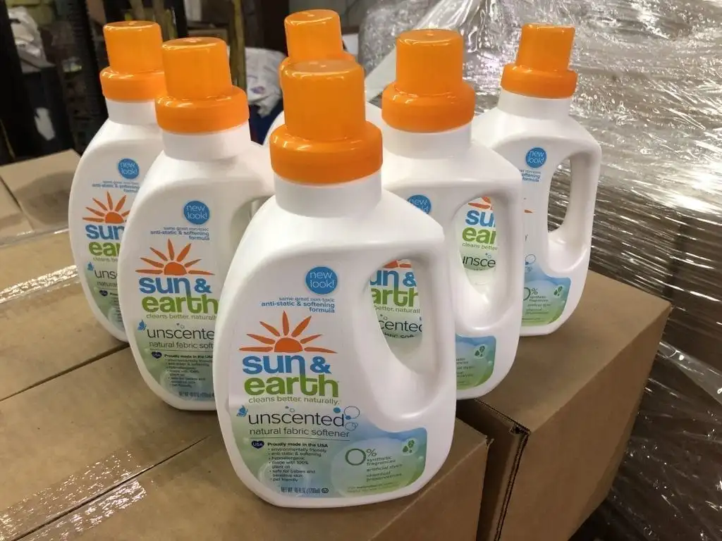 6 Sun & Earth 40oz All Natural Unscented Liquid Fabric Softener/Conditioner