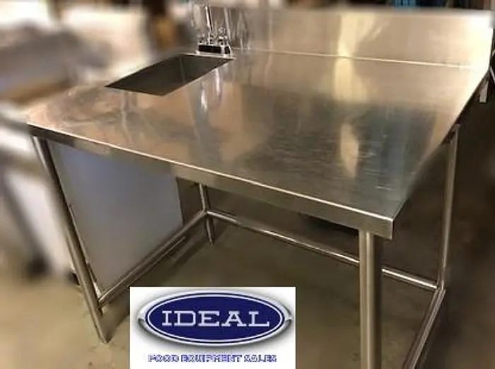 Worktable with sink and faucet