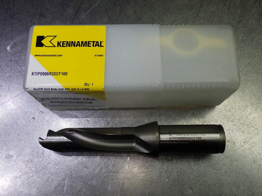Kennametal .906" Coolant Thru 3xD Drill 1" Shank KTIP0906R3SCF100 (LOC1318A)
