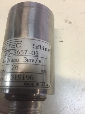 Sensotec Model 060-3657-03 4-20ma 3mv/v 28vdc Warranty! Fast Shipping!