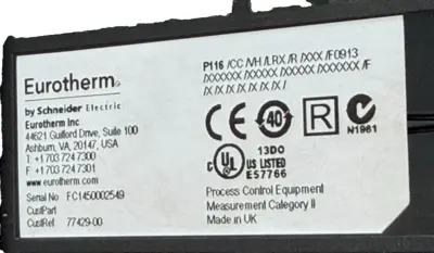 NEW EUROTHERM P116/CC/VH/LRX/R/XXX/F0913