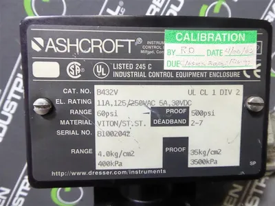 Ashcroft B432V Snap Action Pressure Switch Used