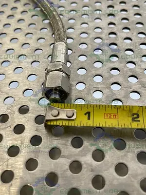 USED 24" STAINLESS STEEL BRAIDED HOSE W/ 1/2" NPT FITTING